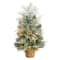 2ft. Pre-Lit Winter Frosted Artificial Christmas Tree in Burlap Base, Warm White LED Lights